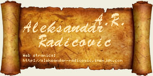 Aleksandar Radicović vizit kartica